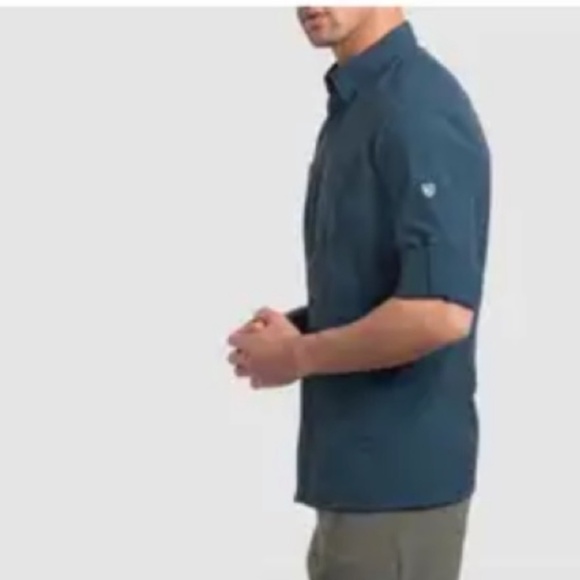 KUHL Invoke Navy Button Up Vented Shirt | M - Picture 8 of 9